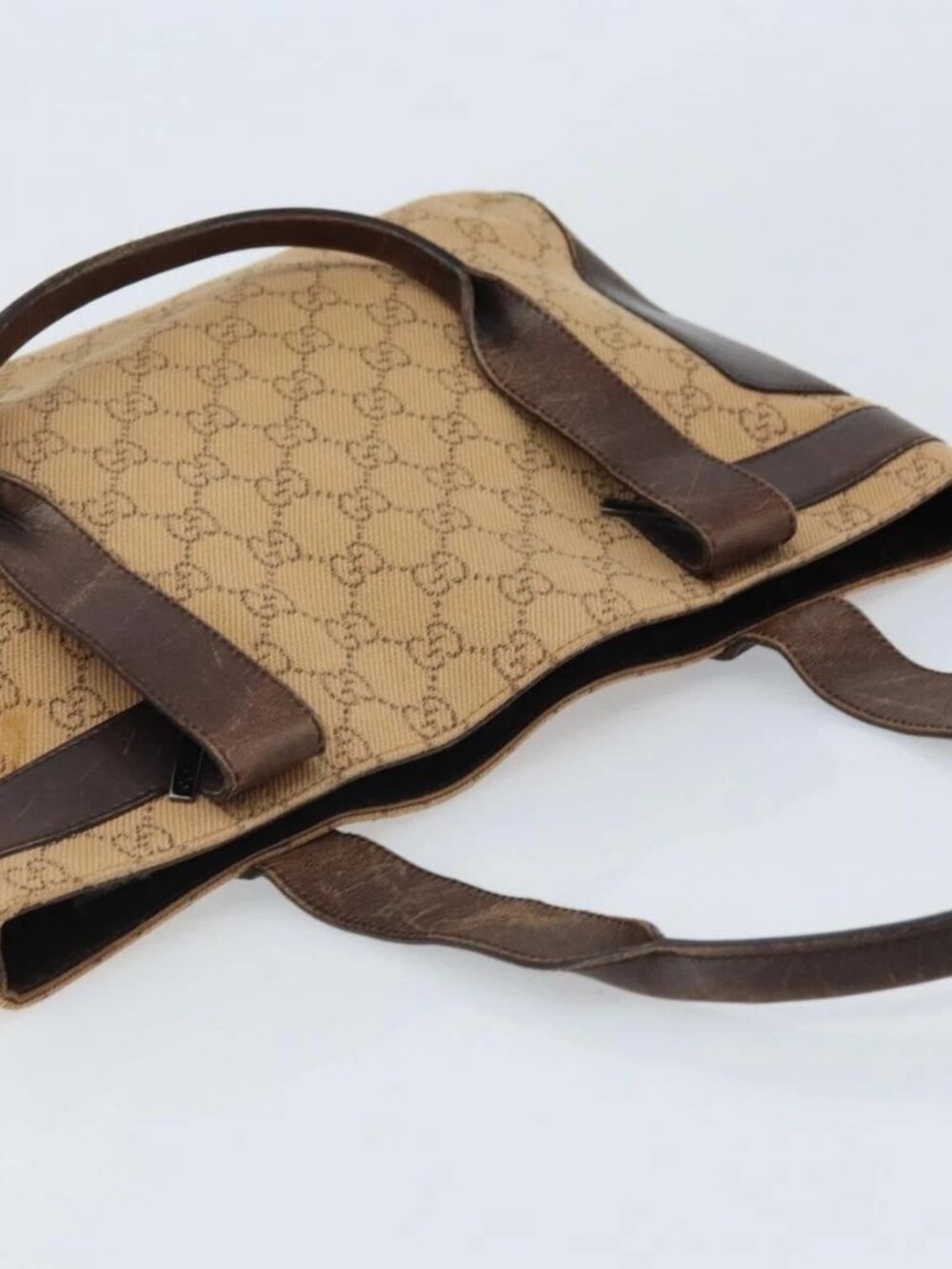 GUCCI GG Canvas Tote Bag Beige Silver 73983 Auth ka3180 - Picture 7 of 16